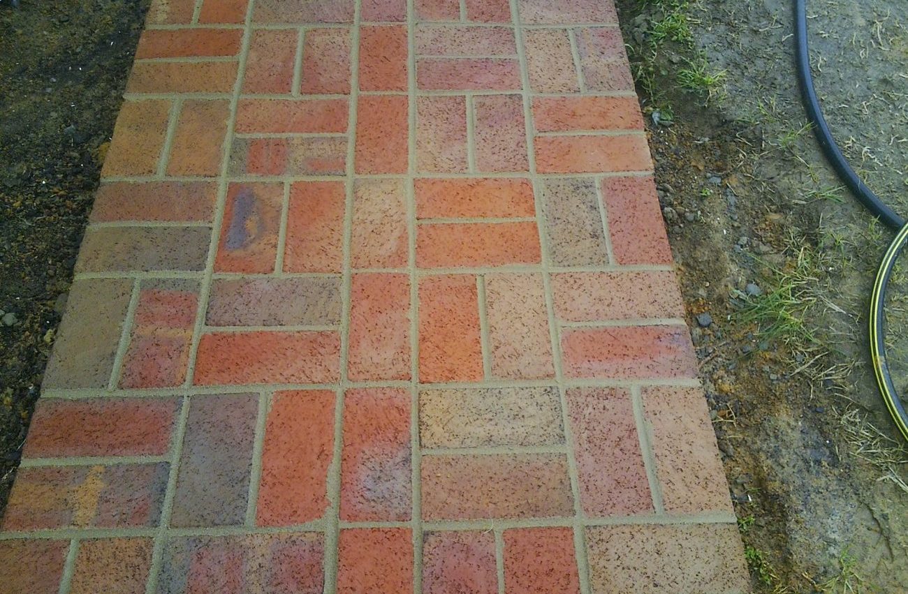 Stone walkway construction